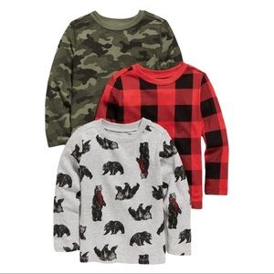 Unisex Long-Sleeve Crew-Neck Tee 3-Pack for Toddler 18-24 Months